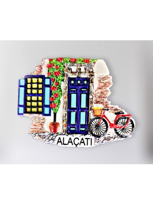 Mundy Alaçatı Polyester Kabartmalı Magnet 7 x 5,5 cm Dekoratif Hediyelik Buzdolabı Süsü (KOD:1510)