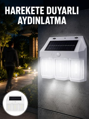 Sora Home 3 In 1 Solar Duvar Lambası – IP65 Su Geçirmez, Hareket Sensörlü Yeni Nesil