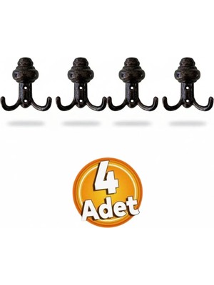 Beşel Bakır Metal Sarıklı Askı Portmanto Vestiyer Duvar Askısı Dolap Askılığı Bakır Renk (4 Adet)