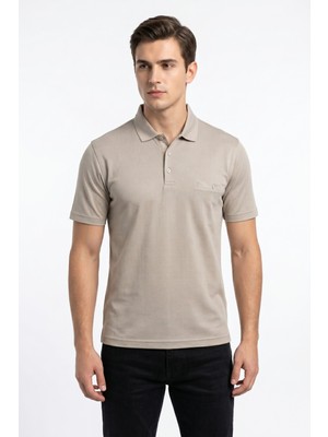 Çizgi Triko Erkek Polo Yaka Cepli Tişört 5107 BGL-ST04562