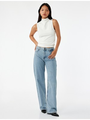 Koton Kadın Jean Pantolon 7WAL40018MD Açık Indigo