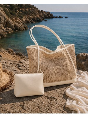 Victoria Valeria Summer Time Plaj Çantası + Değerli Eşya Çantası