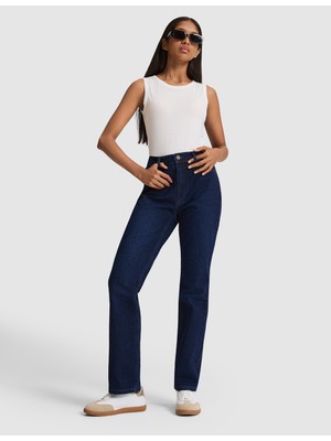 Pierre Cardin Kadın Lacivert Straight Fit Jean Pantolon 50318007-VR033