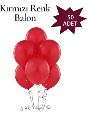 Lotus Party Pastel Kırmızı Renk Balon - Kırmızı Renk Balon 50 Adet