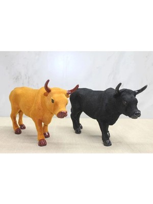 Mentra Online Tüylü Boğa Figürü Dekoratif Obje 25X15 cm