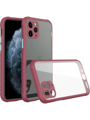 Muratech Newface Iphone 11 Pro Max Kılıf Miami Şeffaf Silikon - Fuşya