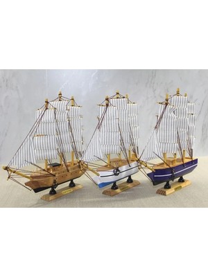 Mentra Online Ahşap Gemi Dekoratif Obje 30X29 cm