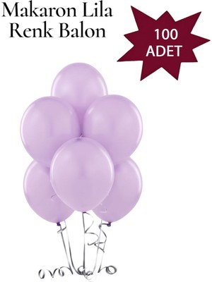 Lotus Party Makaron Lila Balon - 100 Adet Bebe Lila Balon