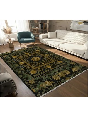 Vivense Yeşil Mitoloji Dokuma Taban Halı, 628 Yng 80X150 cm