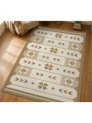 Vivense Kahve Blok Dokuma Taban Halı, 657 Yng 120X180 cm