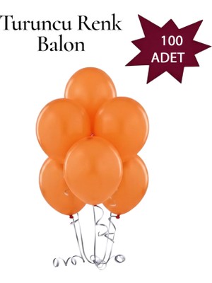 Lotus Party Pastel Turuncu Renk Balon - Turuncu Renk Balon 10 Adet