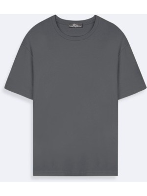 LTB Relaxed Fit Interlok Basic Antrasit T-Shırt
