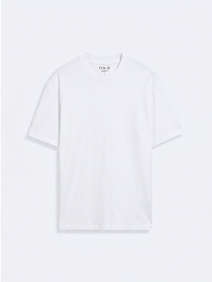 LTB Bisiklet Yaka Basic Beyaz T-Shırt