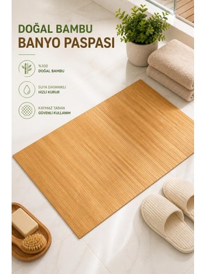 Empressco Yumuşak Bambu Banyo Paspası, Kaydırmaz, Katlanabilir ve Koku Yapmaz