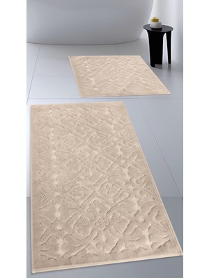 Empressco Yumuşak ve Şık Pamuk Dokuma Banyo Paspas Seti, 2’li, 60X100 ve 60X50 Bej