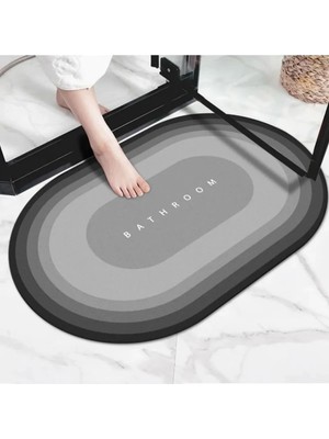 Empressco Gri Sihirli Su Emici Banyo Paspası Kaymaz Tabanlı 40X60