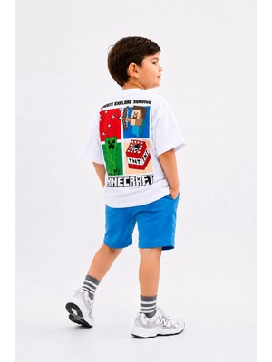 DoaMini Erkek Çocuk Pamuklu Baskılı T-Shirt ve Şort Takım