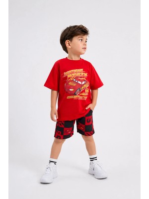 DoaMini Erkek Çocuk Pamuklu Baskılı T-Shirt ve Şort Takım