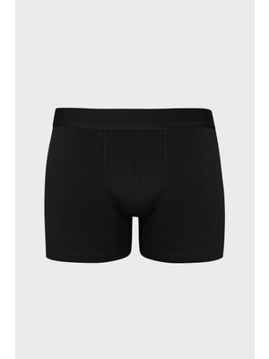 Lufian Solıd Erkek Pamuklu Boxer Siyah