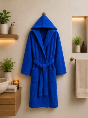 MySoft Home  Kapüşonlu Bornoz %100 Pamuk