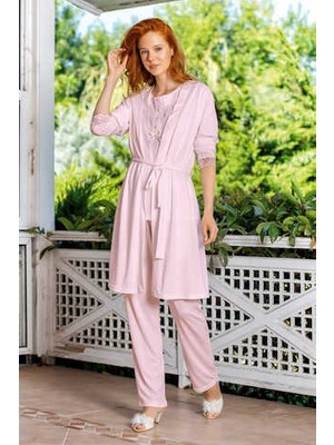 Yeni İnci Kadın Pijama Viskon 3'lü Takım