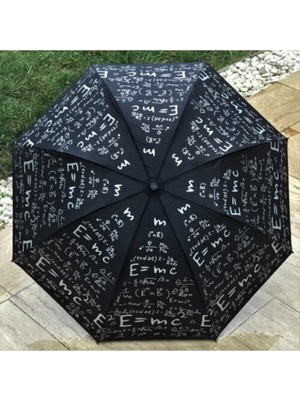 Empressco Şemsiye Siyah Unisex Matematik Tasarım, Şık ve Dayanıklı, Pratik Kullanım