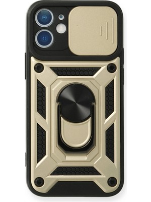 Muratech Newface Iphone 12 Mini Kılıf Pars Lens Yüzüklü Silikon - Gold