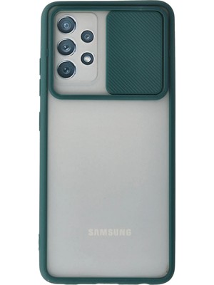 Muratech Newface  Galaxy A72 Kılıf Palm Buzlu Kamera Sürgülü Silikon - Yeşil