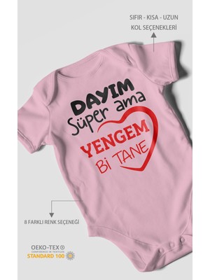 Morivo Kids Dayım Süper Ama Yengem Bir Tane Kısa Kollu Bebek Body %100 Pamuk