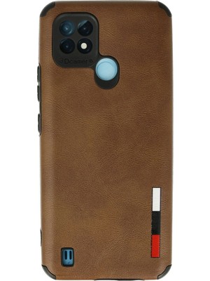 Muratech Newface Realme C21 Kılıf Loop Deri Silikon - Kahverengi