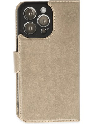 Muratech Newface Iphone 14 Pro Max Kılıf Tr S Plus Kapaklı Kılıf - Gold