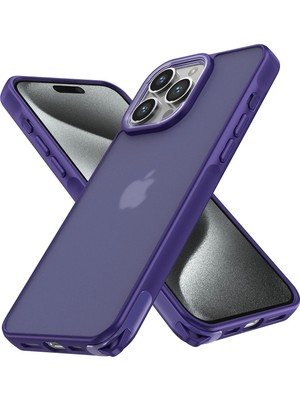 Muratech Newface Iphone 15 Pro Kılıf Elegant Kapak - Derin Mor