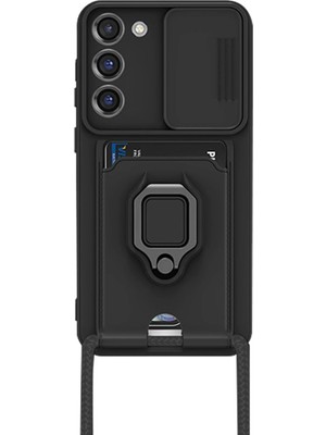 Muratech Newface  Galaxy S23 Plus Kılıf Zuma Kartvizitli Yüzüklü Silikon - Siyah