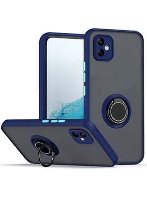 Muratech Newface  Galaxy A06 Kılıf Montreal Yüzüklü Silikon Kapak - Lacivert