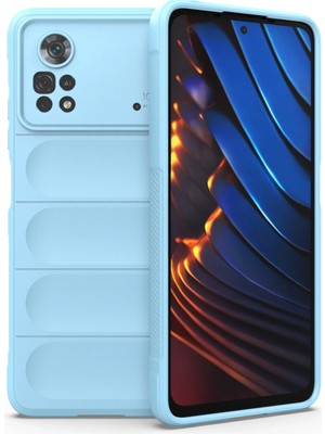 Muratech Newface Xiaomi Poco X4 Pro 5g Kılıf Optimum Silikon - Sky Blue