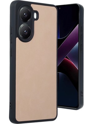 Muratech Newface Xiaomi Poco X7 Pro Kılıf Aras Deri Kapak - Pudra