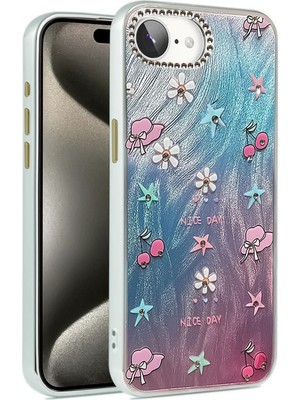 Muratech Newface Iphone 16E Kılıf Blade Aynalı Desenli Kapak - Desen 4