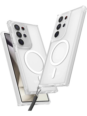 Muratech Newface  Galaxy S25 Ultra Kılıf Enka Magsafe Silikon Kılıf - Şeffaf
