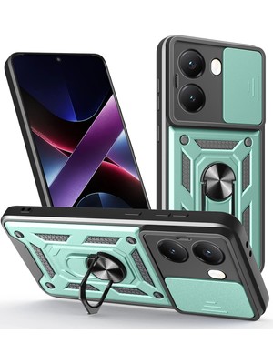 Muratech Newface Xiaomi Poco X7 Pro Kılıf Pars Lens Yüzüklü Silikon - Yeşil