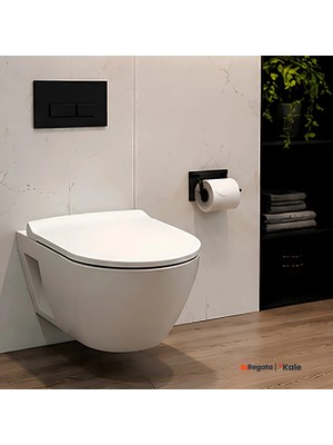 Kale Idea Açık Montaj Kanalsız Akış Asma Klozet + Ultra Slim Yavaş Kapanan Klozet Kapağı