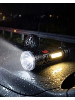 Hace Bazaar Uzun Menzilli Işıldak Şarjlı 9 LED 4 Kademeli Aydınlatma