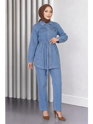 Missvalle Luna Denim Takım Açık Mavi 19299