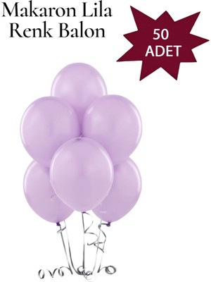 Lotus Party Makaron Lila Balon - 50 Adet Bebe Lila Balon