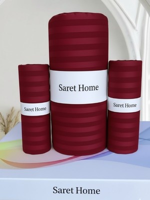 Saret Home Pamuk Saten Çift Kişilik Lastikli Çarşaf Set ,otel Tipi Yastıklı ,