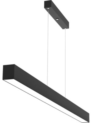 Rultech Lineer 150CM Siyah Kasa Ledli Sarkıt Modern LED Avize, Salon, Mutfak, Masa Üstü Avize (4
