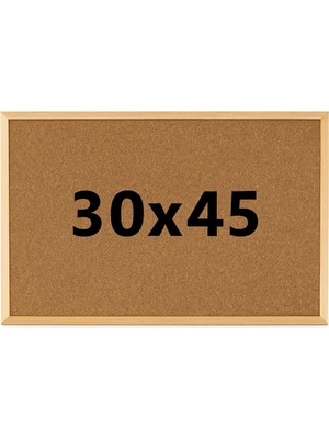 Doğal Ahşap Çerçeveli Mntar Pano 30X45 Ofis & Ev Tipi Mantar Pano