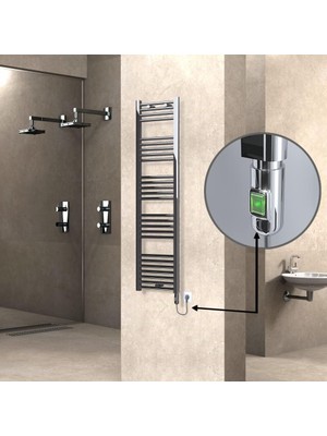 Haiti Elektrikli Havlupan 400X1500 Düz Krom (On/off Düğmeli) 300 Watt