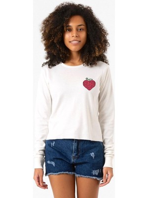 Tshirthane One Piece Anime Ope Ope Devil Fruit Ekstra Uzunkol Sweatshirt Ekru