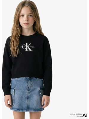 Calvin Klein Monologo Çocuk Siyah Triko