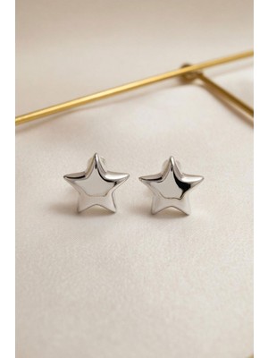 Rmy Moda Kadın Silver Mini Yıldız Küpe